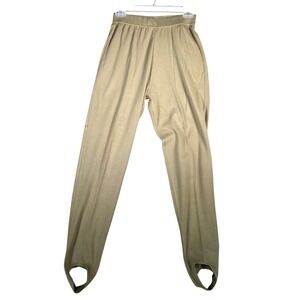 Vintage Lizwear Stirrup Pants Tan Elastic Waist Comfortable Yoga Lounge Size L